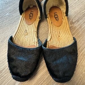 UGG black Calf hair Slip On Espadrille